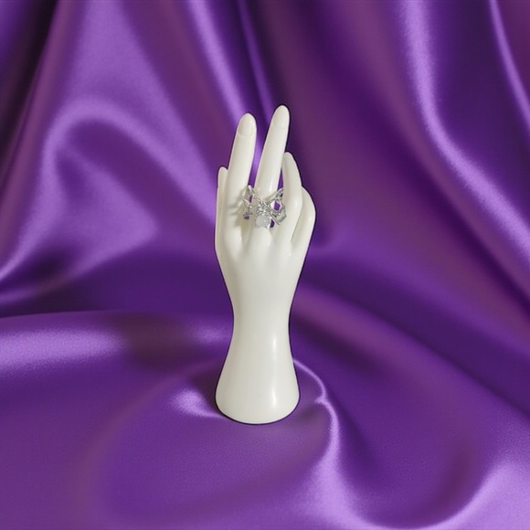 Gothic Style Silver Spider Ring With A White Moonstone - Picture 4 of 10